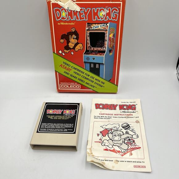 Donkey Kong (Atari 2600, 1982) Coleco Complete in Box w/ Manual